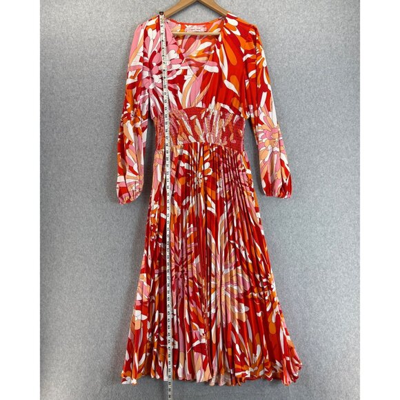 Traffic People Womens Maxi Dress A Line Smocked‎ Groovy Floral VNeck Size Large - Picture 10 of 16